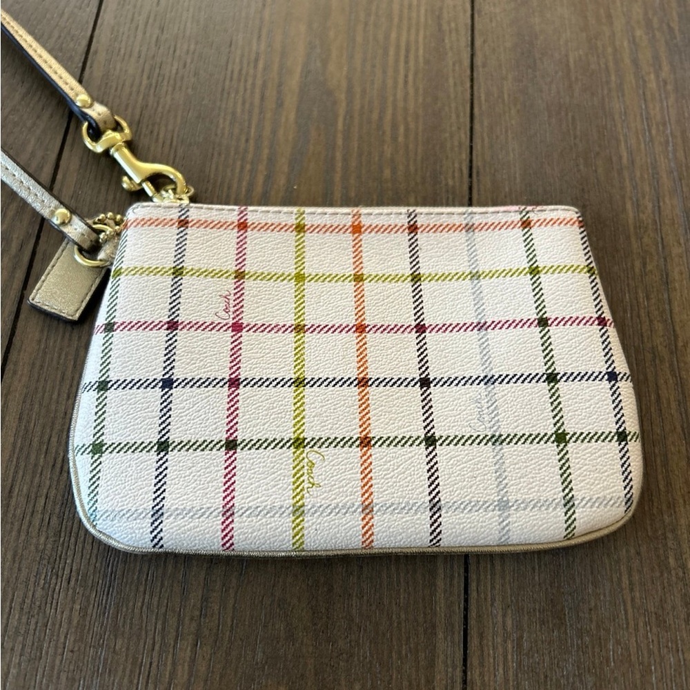 Coach Multicolor Plaid Wristlet - Picture 3 of 8